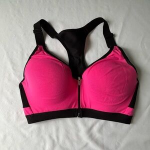 VSX Pink Front Zip High Impact Sports Bra 34C